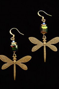 Bronze Dragonfly Earrings Image