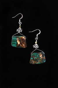 The Bronzed Malachite Earrings