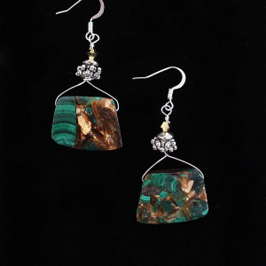 The Bronzed Malachite Earrings