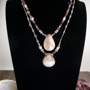 Cherry Blossoms Bloom & Rosebud Necklace