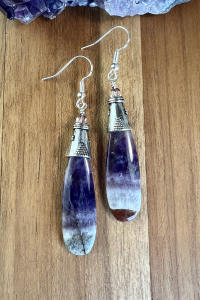 Chevron Amethyst Earring