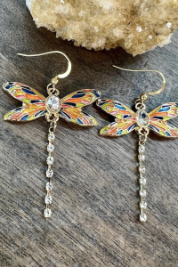 Glitzy Dragonfly Earring