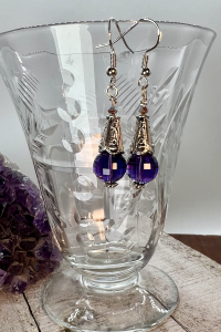 Amethyst Trumpet Earrings