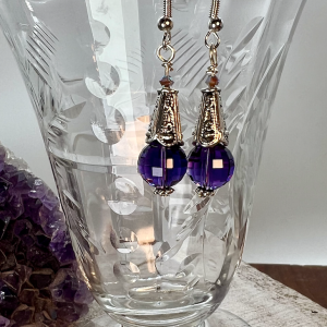 Amethyst Trumpet Earrings