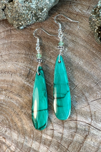 Long Malachite Earrings