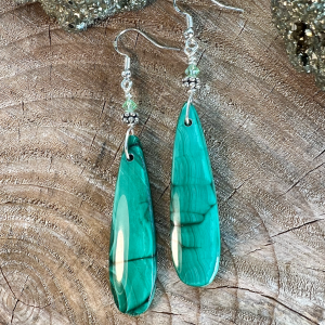 Long Malachite Earrings