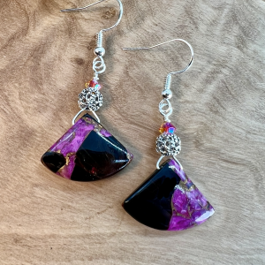 Purple Copper Obsidian Earring